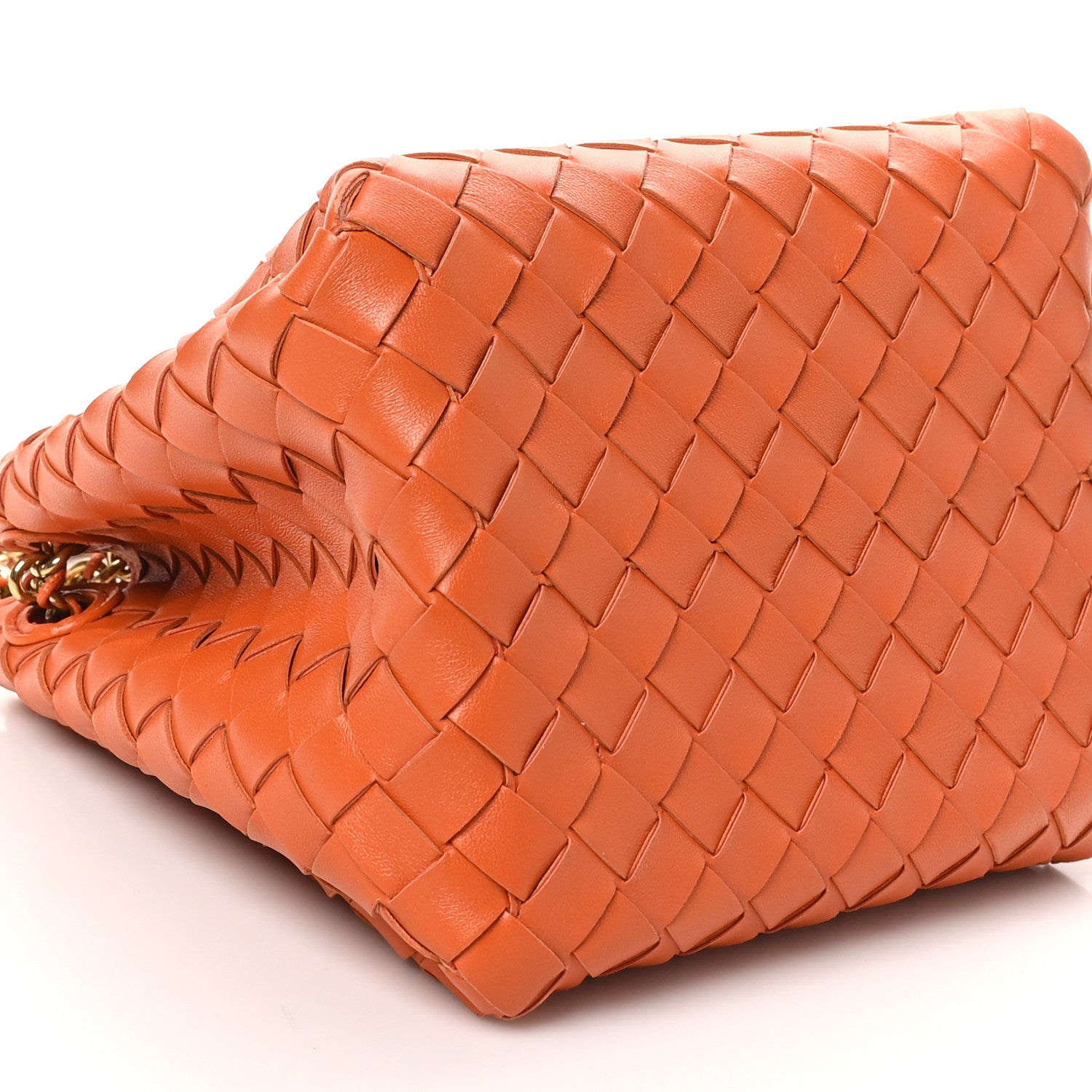 Bottega Veneta Nappa Intrecciato Small Parachute Chain Shoulder Bag Burned Orange 8 of 9