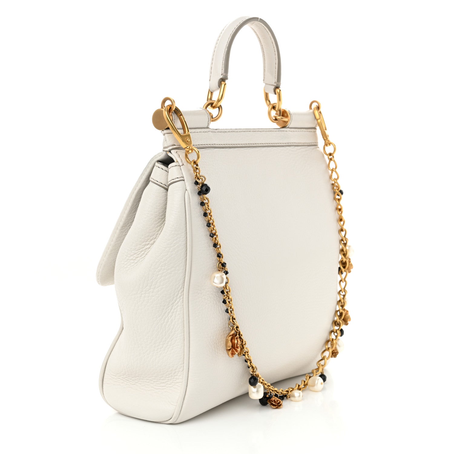 Dolce & Gabbana Calfskin Medium Miss Sicily Satchel White 3 of 11