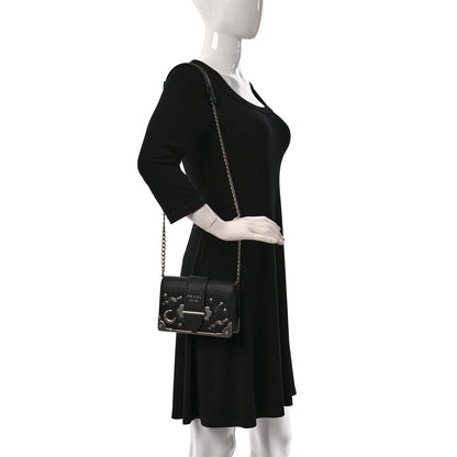 Prada City Calf Saffiano Cahier Astrology Bag Black 2 of 13