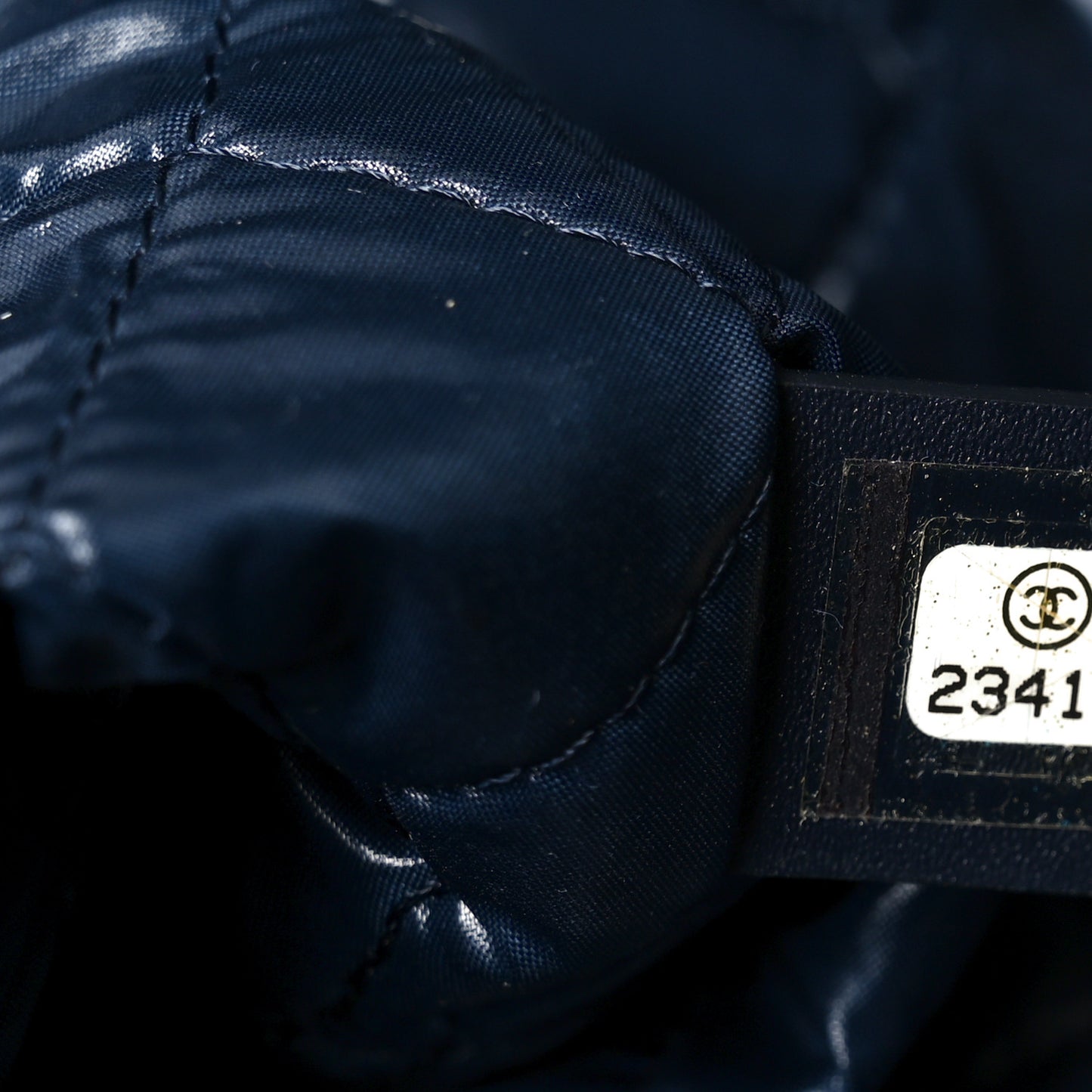 Nylon Cat Emoticon Tote Navy Silver