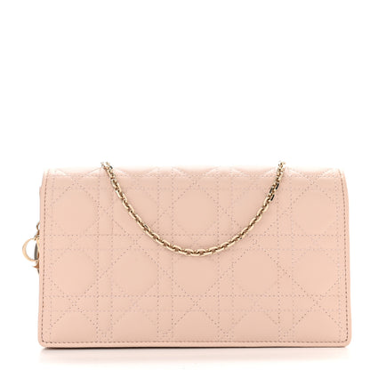 Christian Dior Lambskin Cannage Lady Dior Chain Wallet Beige 3 of 11