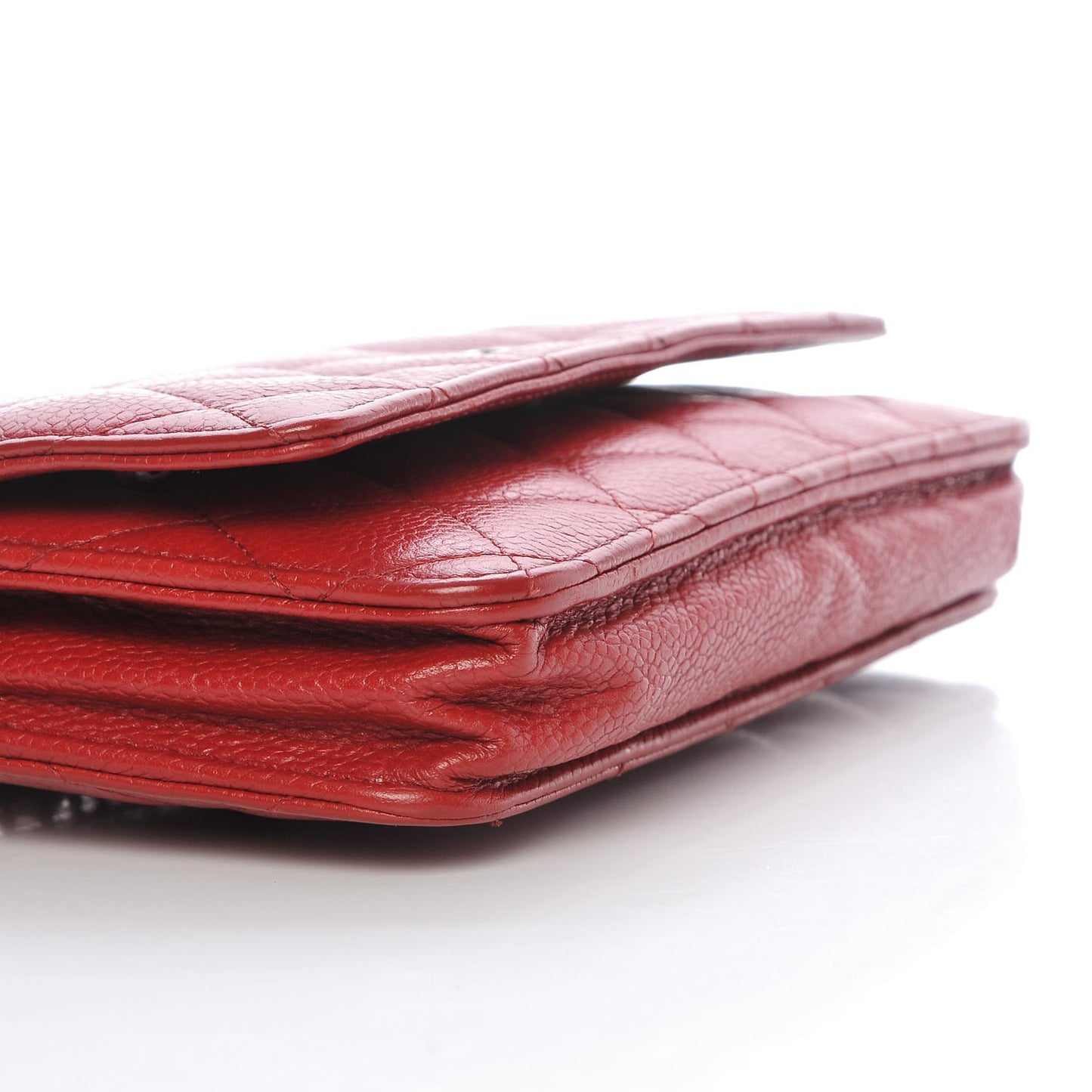 Caviar Quilted Wallet on Chain WOC Red
