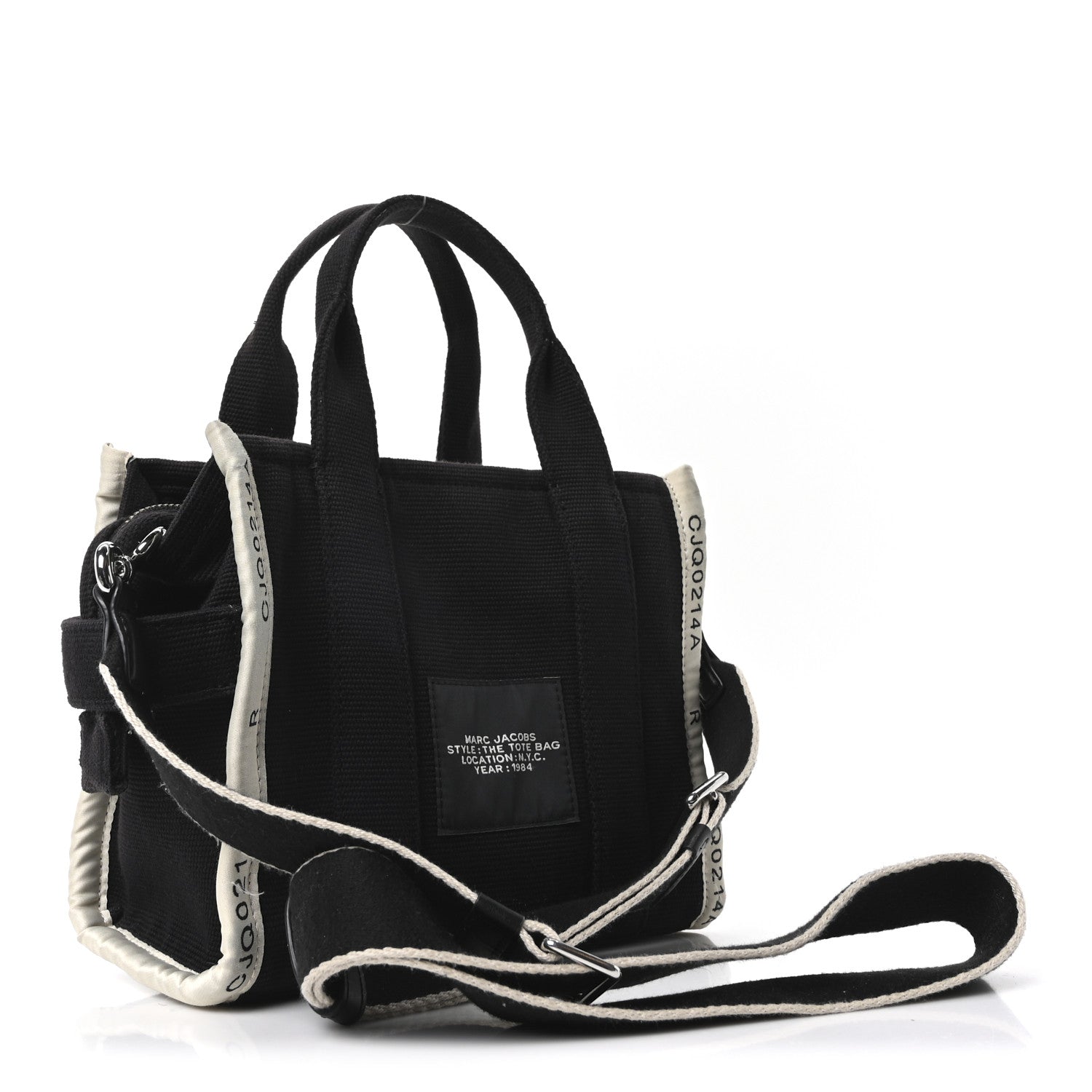 Marc Jacobs Cotton Canvas Small The Jacquard Tote Bag Black 3 of 10