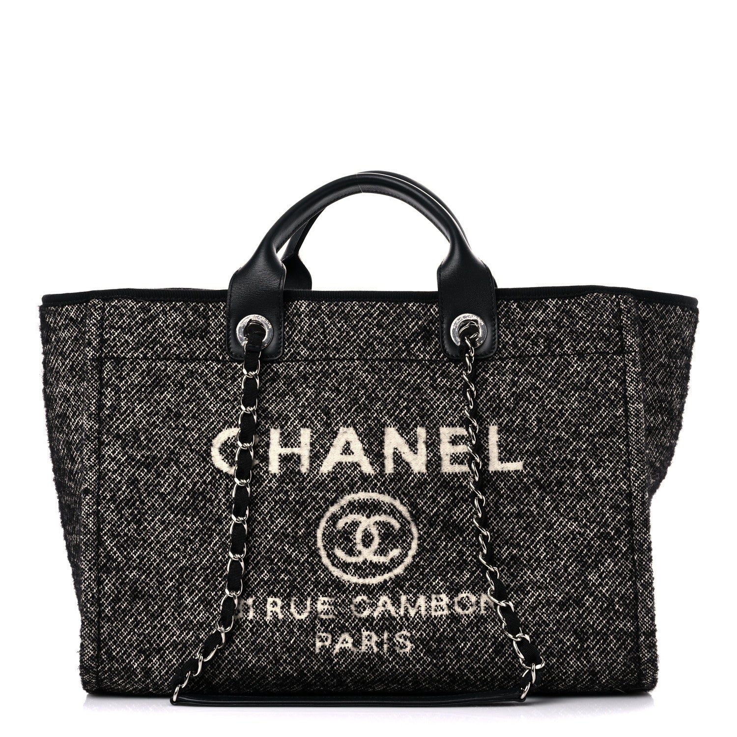 Chanel Mixed Fibers Calfskin Medium Deauville Tote Black 1 of 9