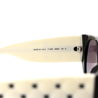 Chanel Acetate Quilted CC Pilot Sunglasses 71465 White Black 7 of 8