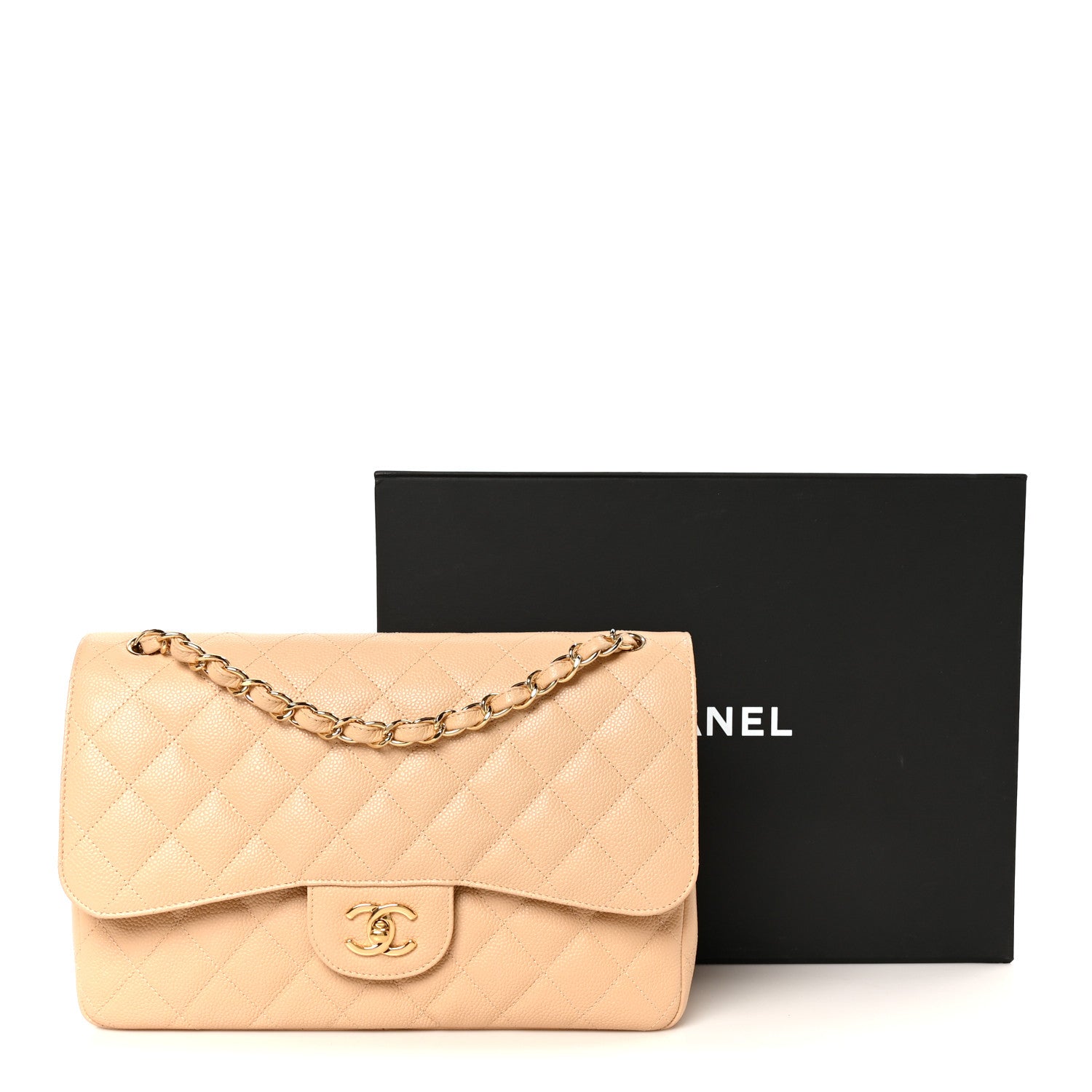 Chanel Caviar Quilted Jumbo Double Flap Beige Clair 12 of 12