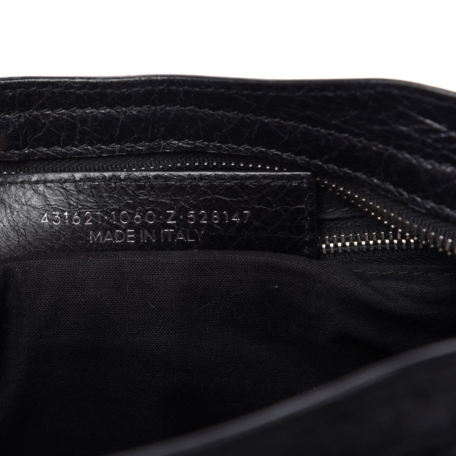 Balenciaga Agneau Classic Silver Hardware S City Logo Strap Black White 9 of 9