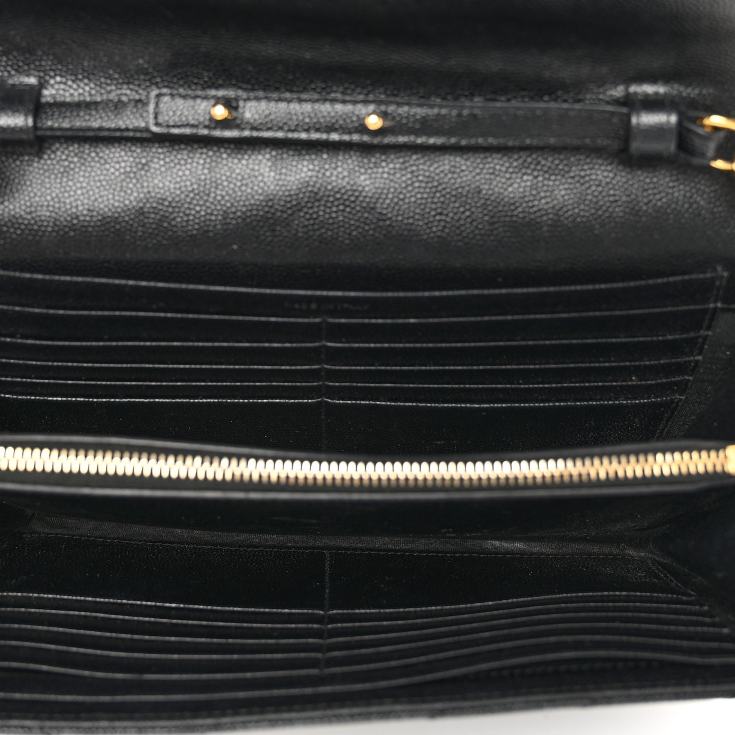 Grain De Poudre Matelasse Chevron Monogram Chain Wallet Black