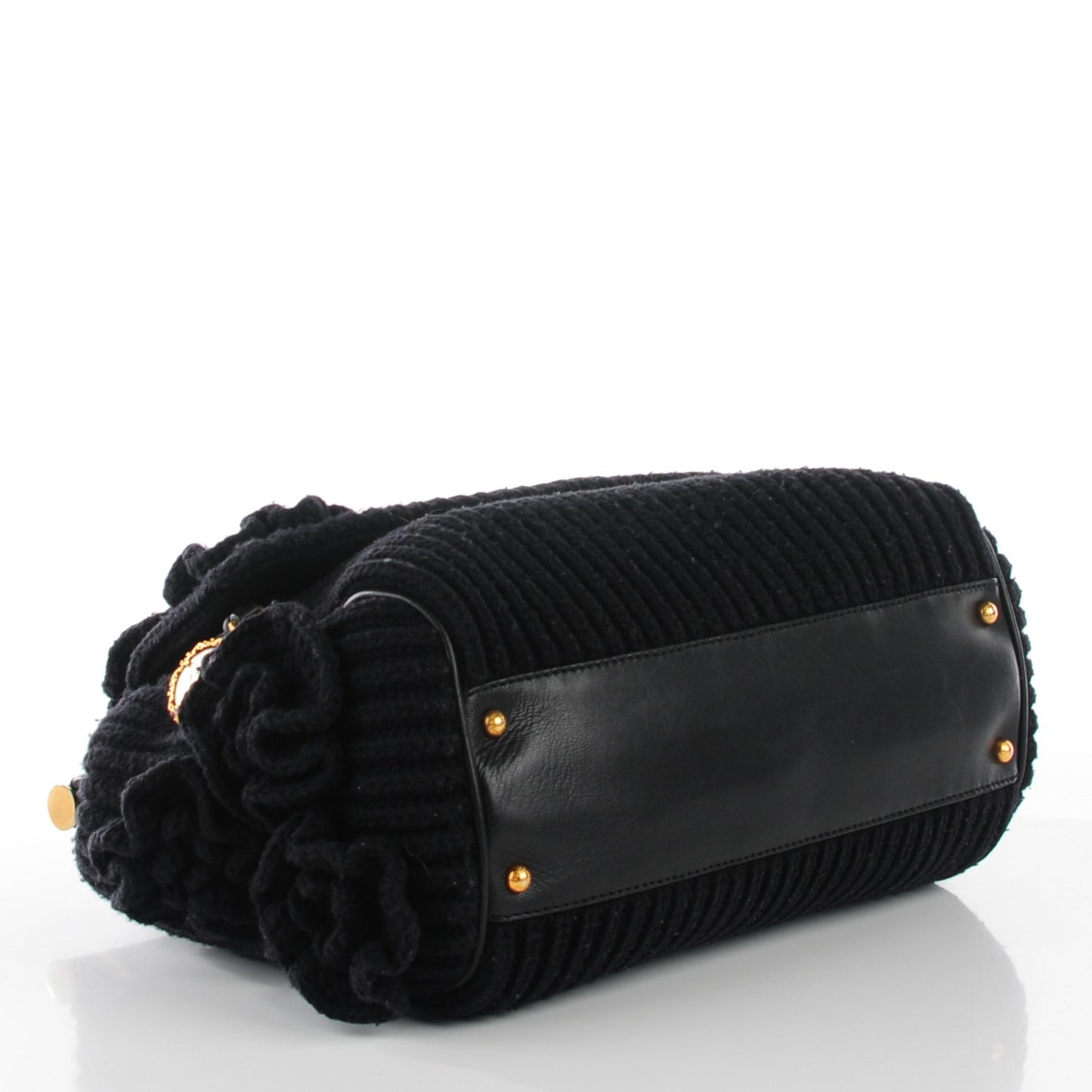 Wool Crocheted Miss Sicily Satchel Black