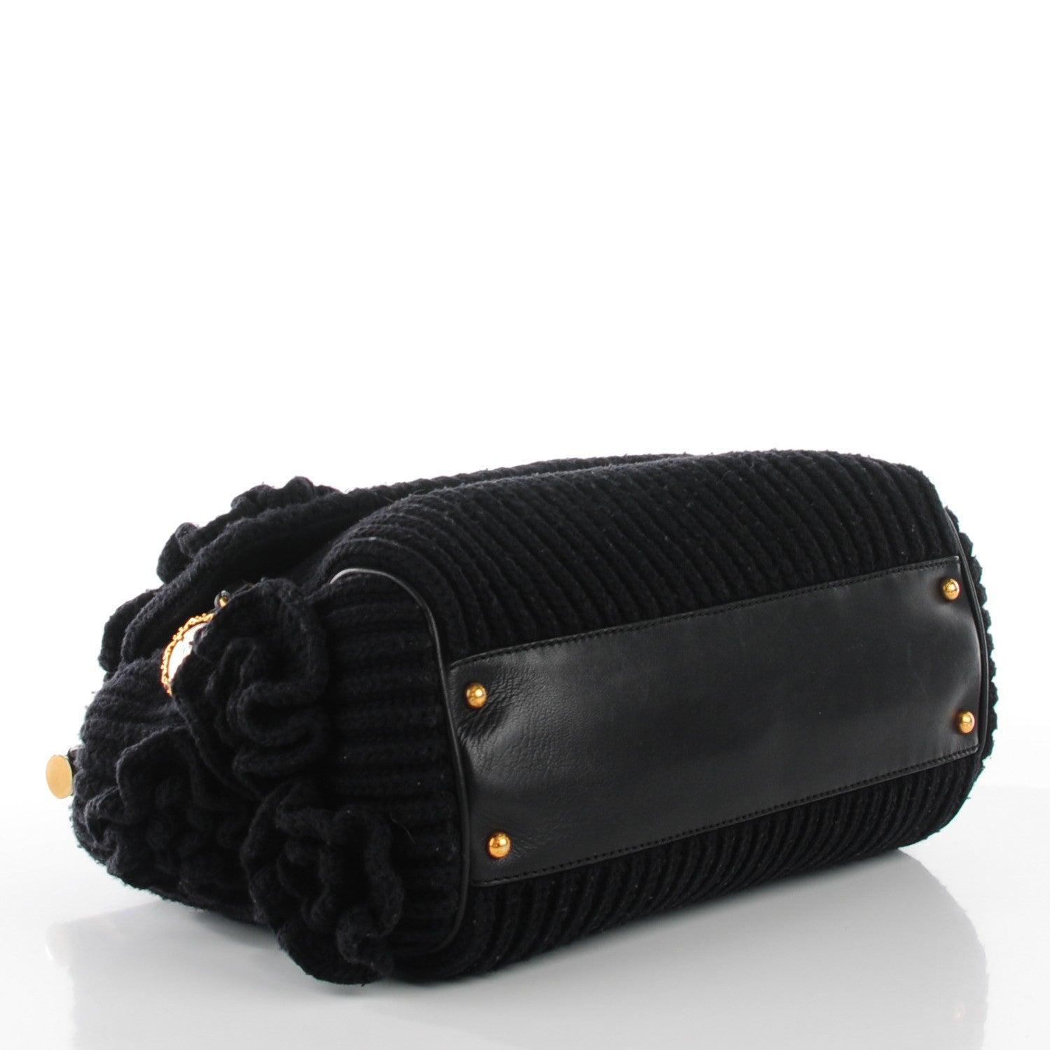 Dolce & Gabbana Wool Crocheted Miss Sicily Satchel Black 4 of 9