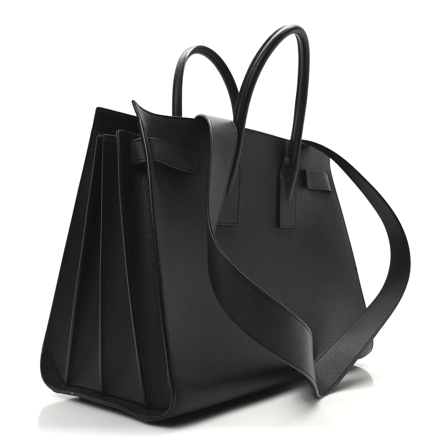 Grained Calfskin Large Sac De Jour Carryall Black
