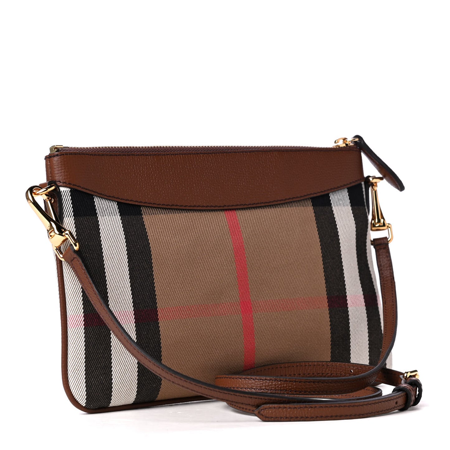 House Check Derby Peyton Crossbody Clutch Bag Tan