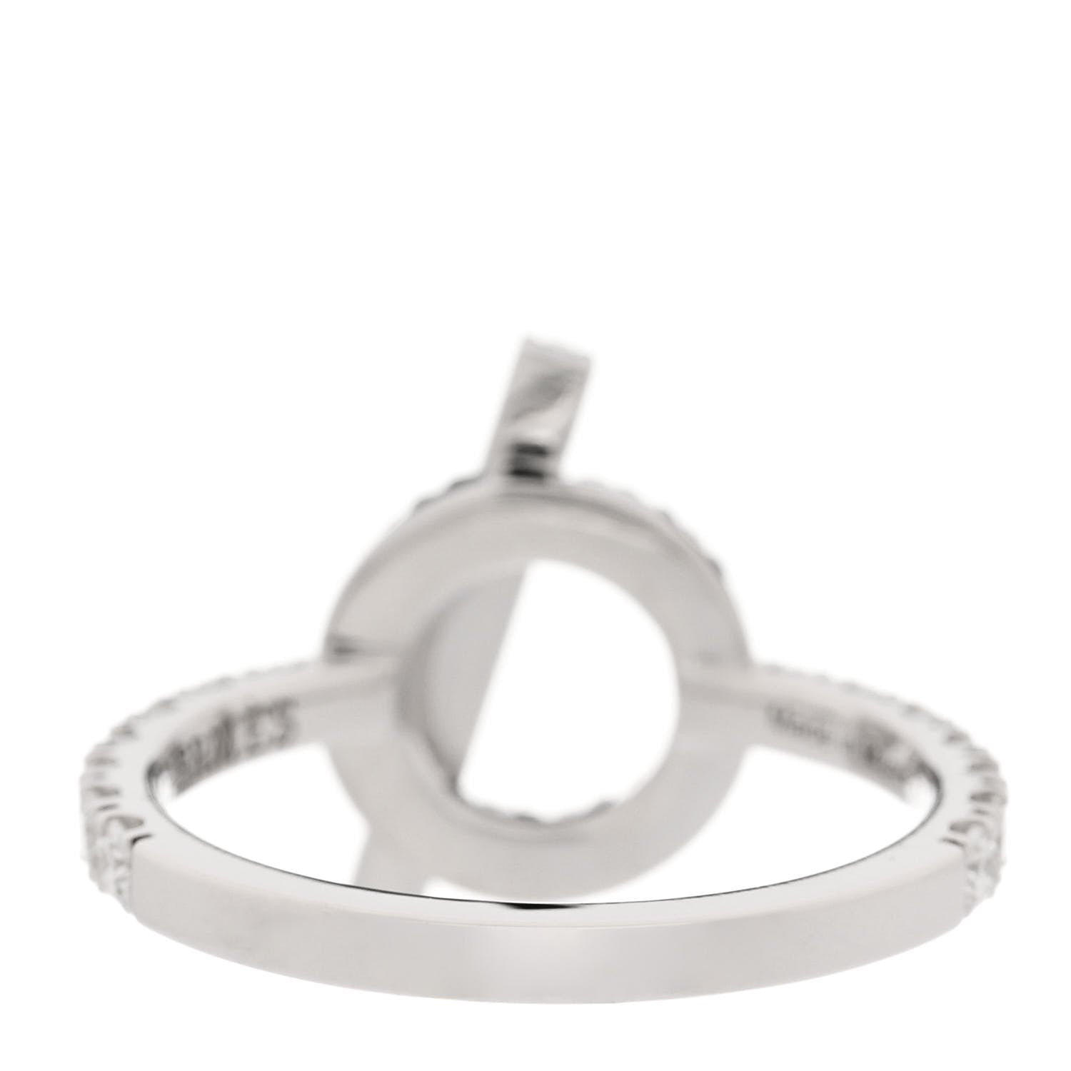 Hermes 18K White Gold Diamond Finesse Ring 53 6.25 3 of 6