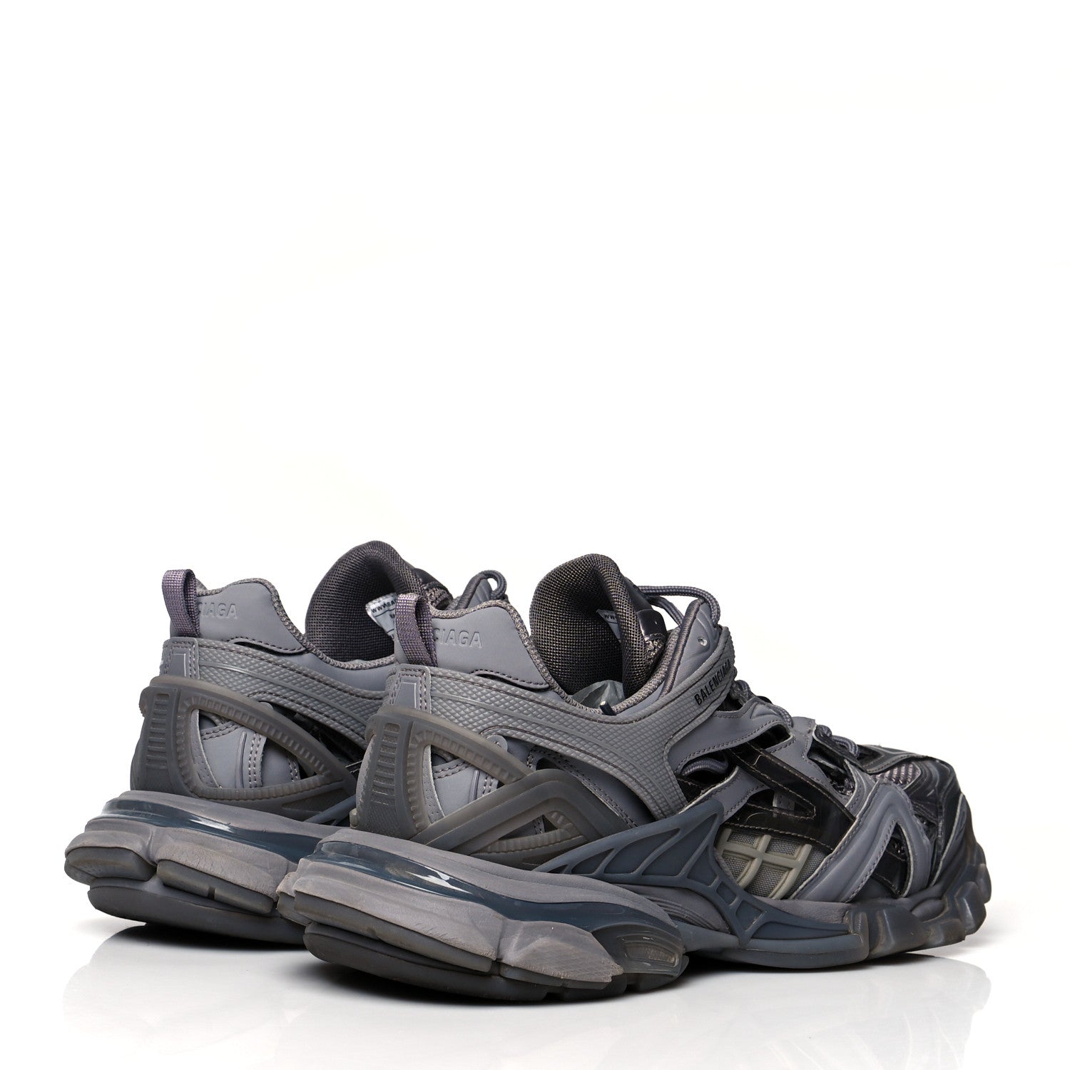 Balenciaga Rubber Mesh Monocolor Clear Sole Mens Track.2 Open Sneakers 43 Dark Grey 4 of 10
