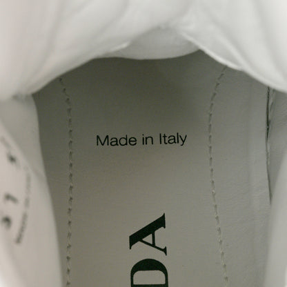 Prada Re-Nylon Gabardine Metal Triangle Logo Wheel Pouch Pocket High Top Sneakers 38 White 9 of 10