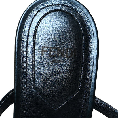 Fendi Metallic Calfskin Fendi First 95mm Slide Sandals 37.5 Perfect 7 of 8
