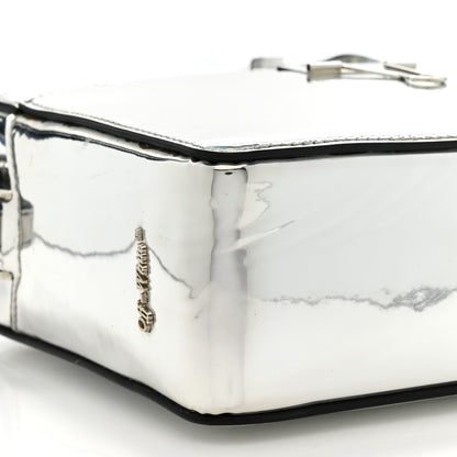Off-White Patent Mirror Binder Clip Camera Belt Bag Silver 8 of 14