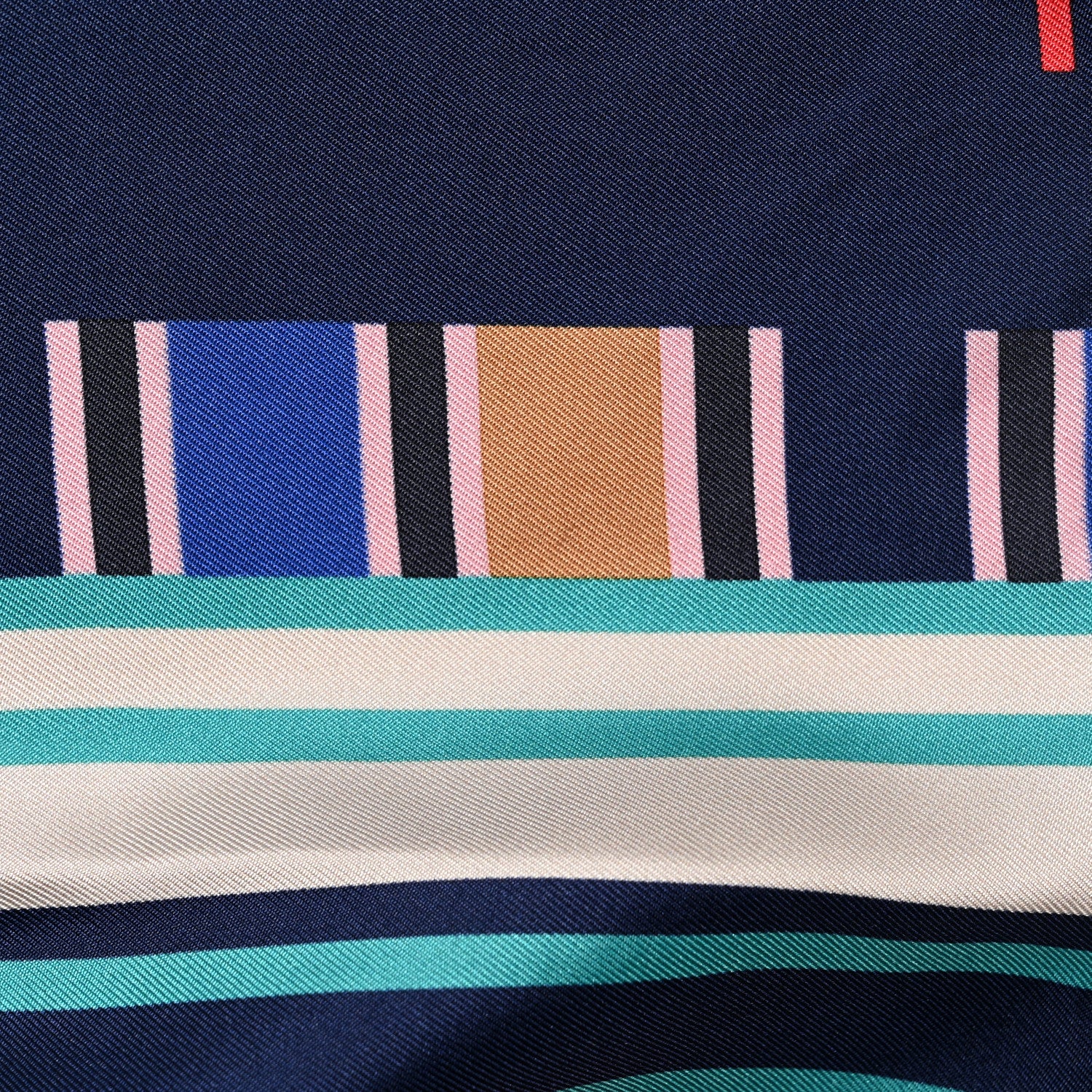 Chanel Silk CC Square Scarf Navy Multicolor 6 of 7