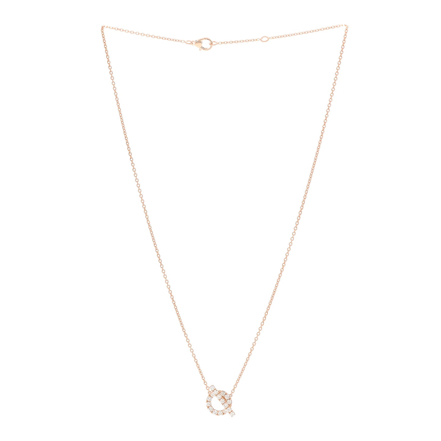 18K Rose Gold Diamond Finesse Pendant Necklace
