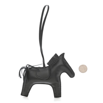 Hermes Milo Lambskin Grigri Rodeo Horse Bag Charm GM So Black 2 of 5