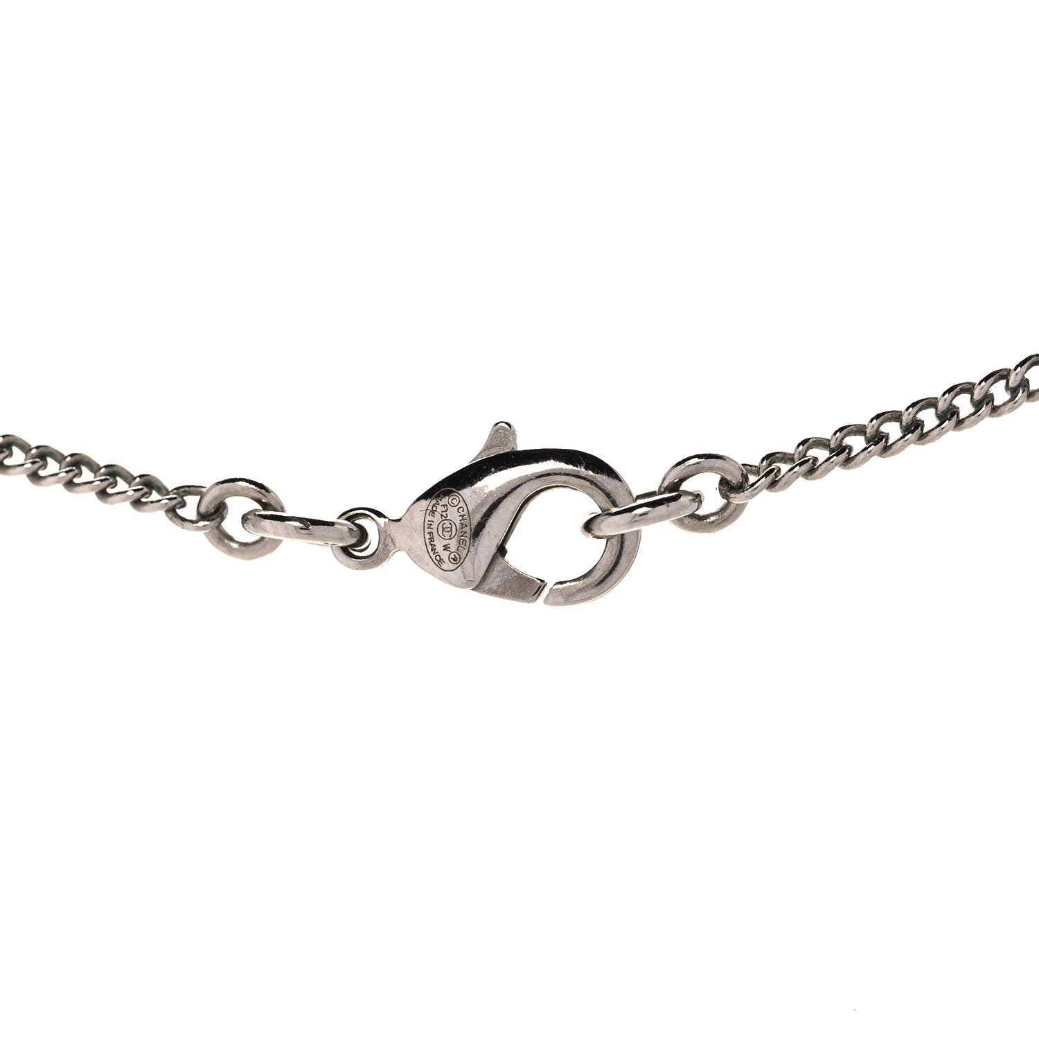 Chanel Crystal Timeless CC Necklace Silver 4 of 6