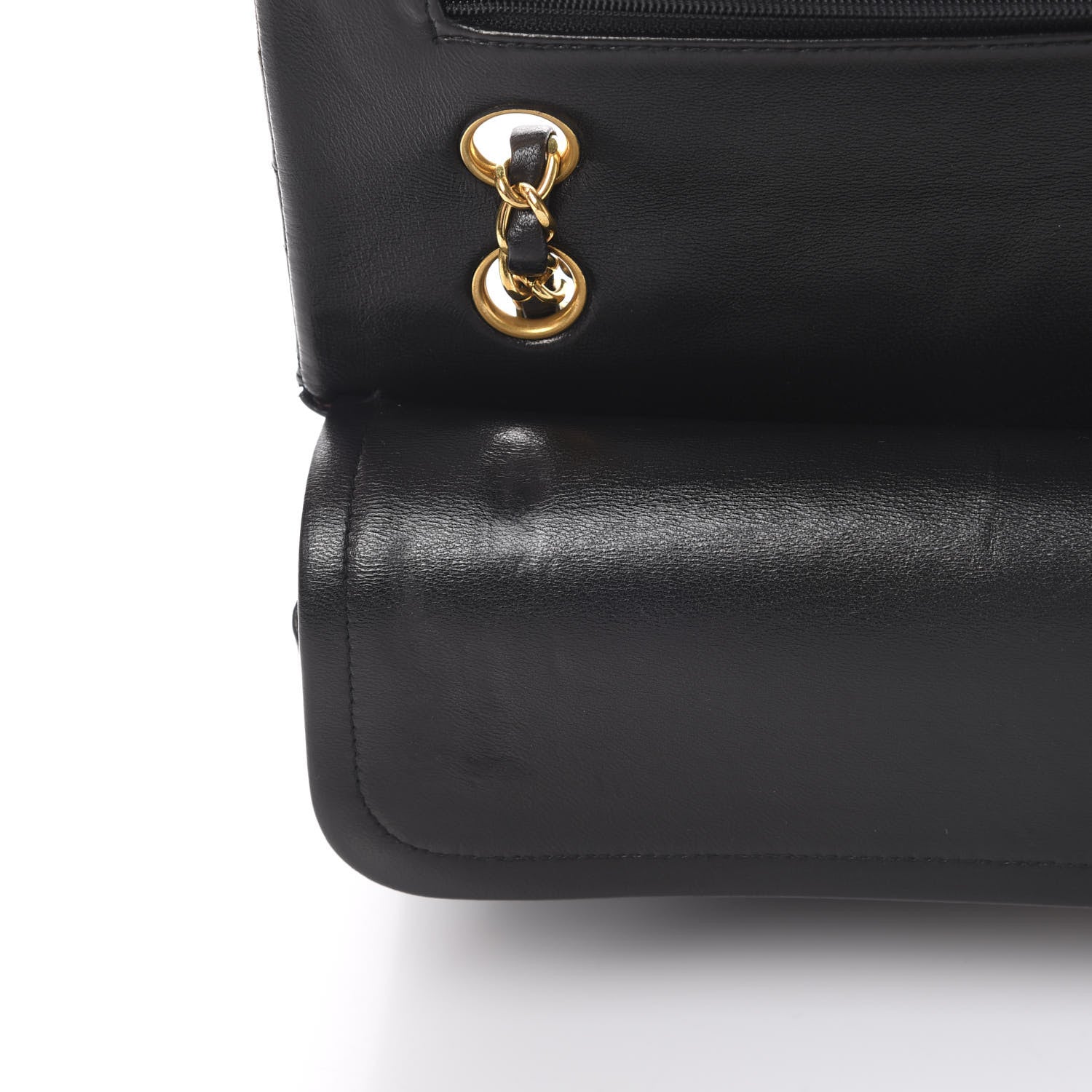 Chanel Lambskin Quilted Medium Double Flap Black 14 of 17