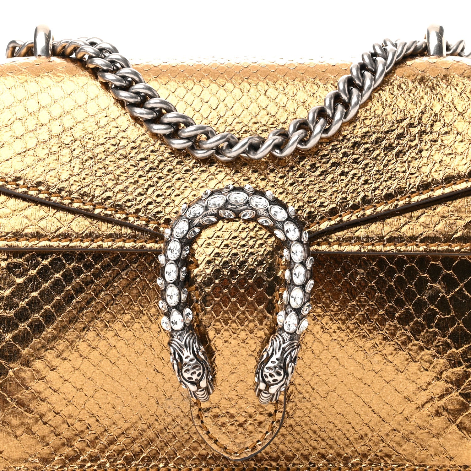 Gucci Snakeskin Mini Dionysus Shoulder Bag Gold 8 of 10