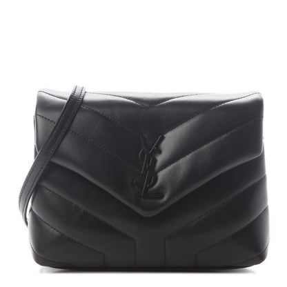 Saint Laurent Calfskin Y Quilted Monogram Toy Loulou Crossbody Bag Black 1 of 8