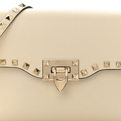 Valentino Garavani Vitello Medium Rockstud Flip Lock Crossbody Bag Light Ivory 7 of 9
