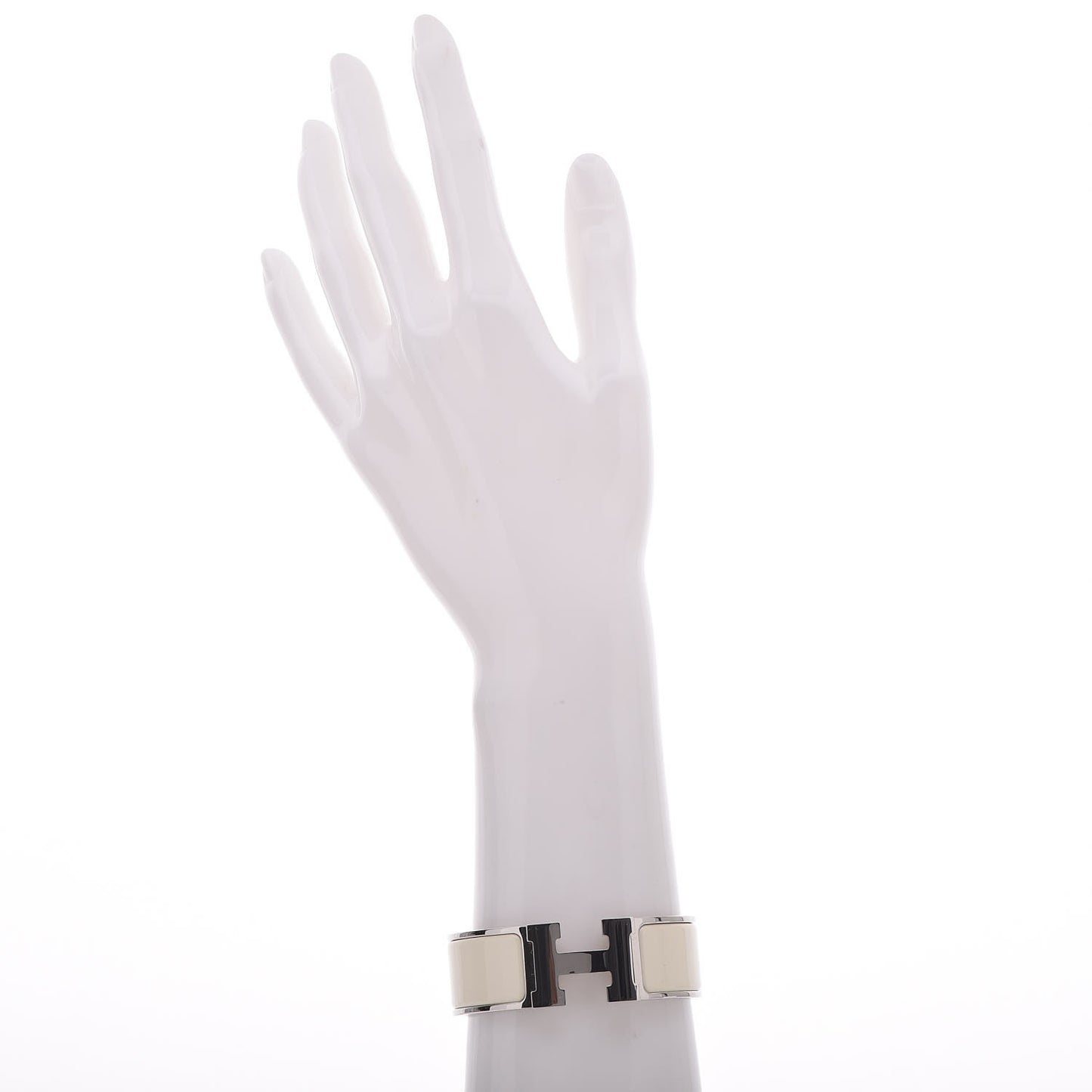 Enamel Wide Clic Clac H Bracelet PM Craie