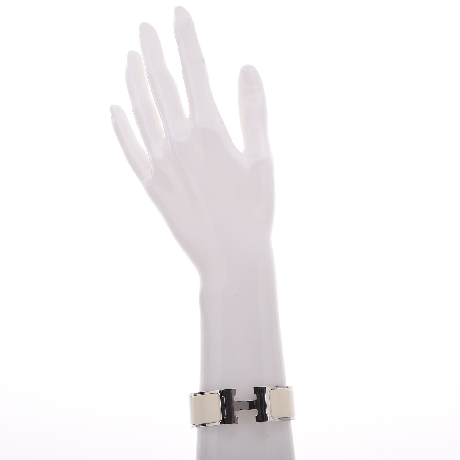 Hermes Enamel Wide Clic Clac H Bracelet PM Craie 2 of 6