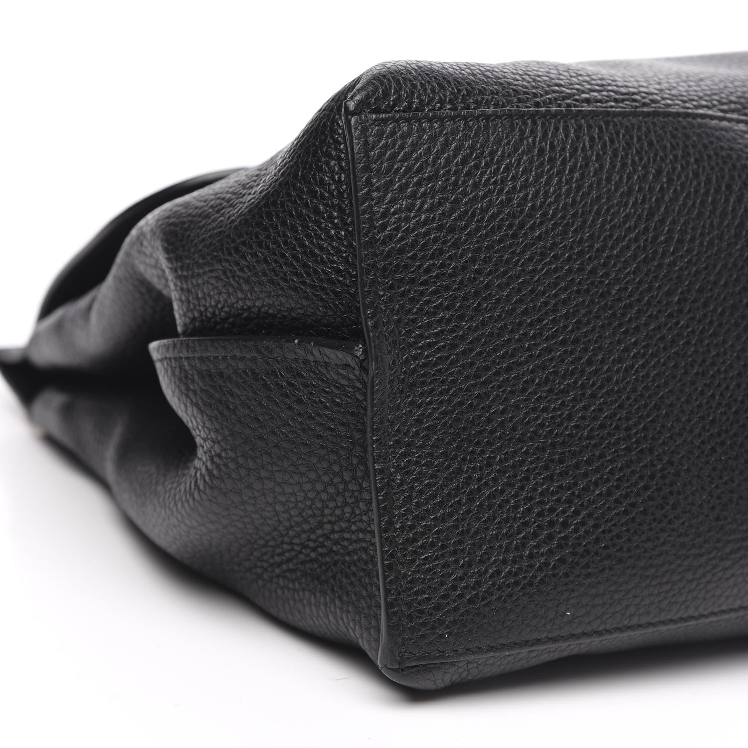 Gucci Pebbled Calfskin Large Bamboo Daily Top Handle Bag Black 7 of 10