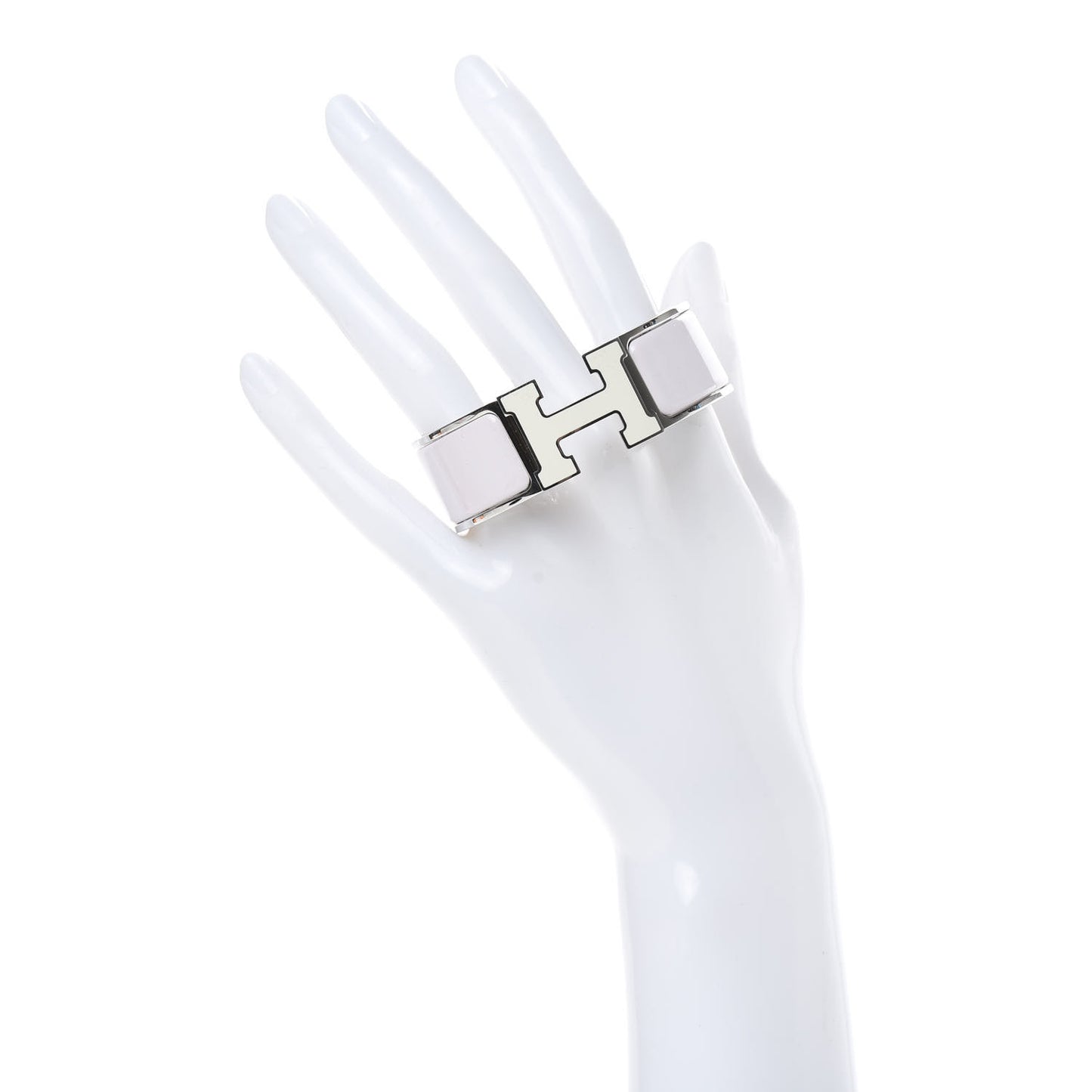 Enamel Wide Clic Clac H Bracelet PM Rose Nymph White