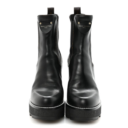 Louis Vuitton Calfskin Monogram LV Beaubourg Platform Ankle Boots 40 Black 5 of 18