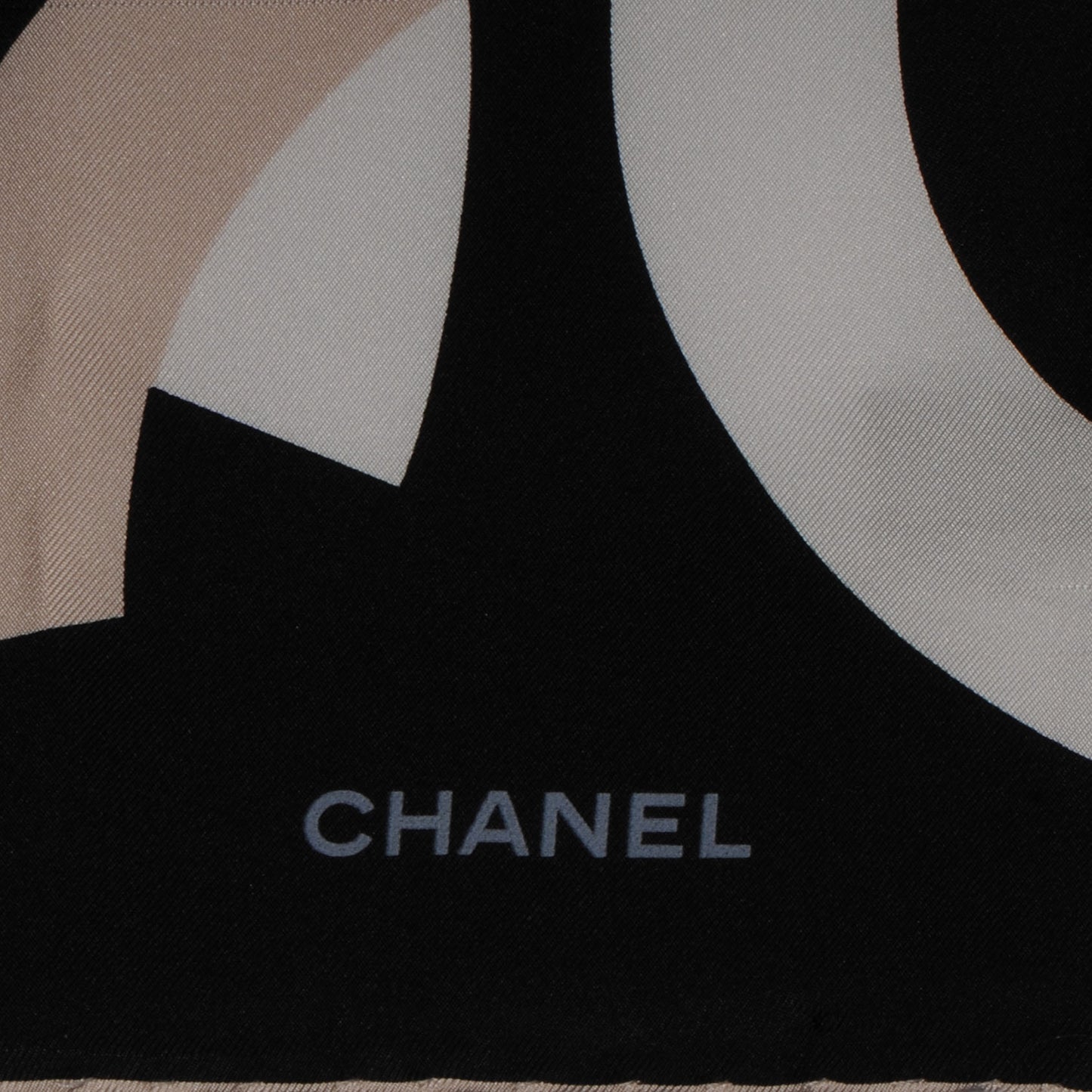 Silk CC Logo Scarf Black Blue