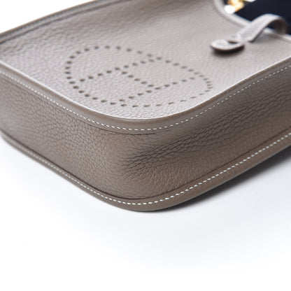 Hermes Taurillon Clemence Amazone Evelyne TPM Etoupe Bleu Indigo 9 of 10