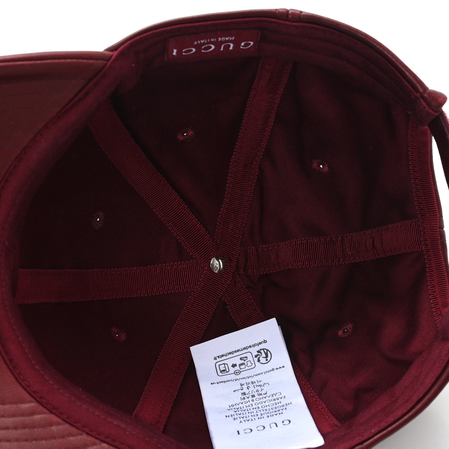 Nappa GG Baseball Hat M Burgundy