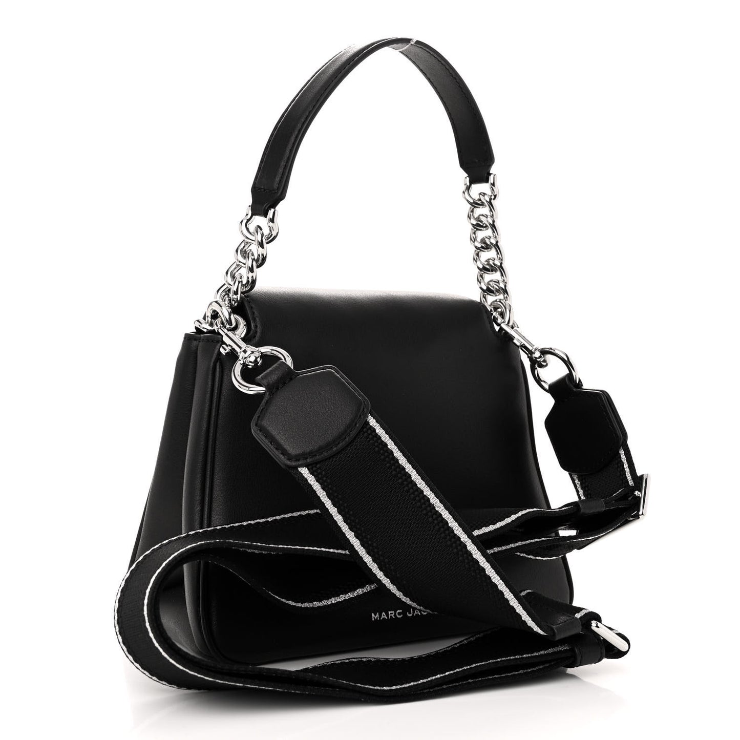 Calfskin J Marc Chain Mini Satchel Black Silver