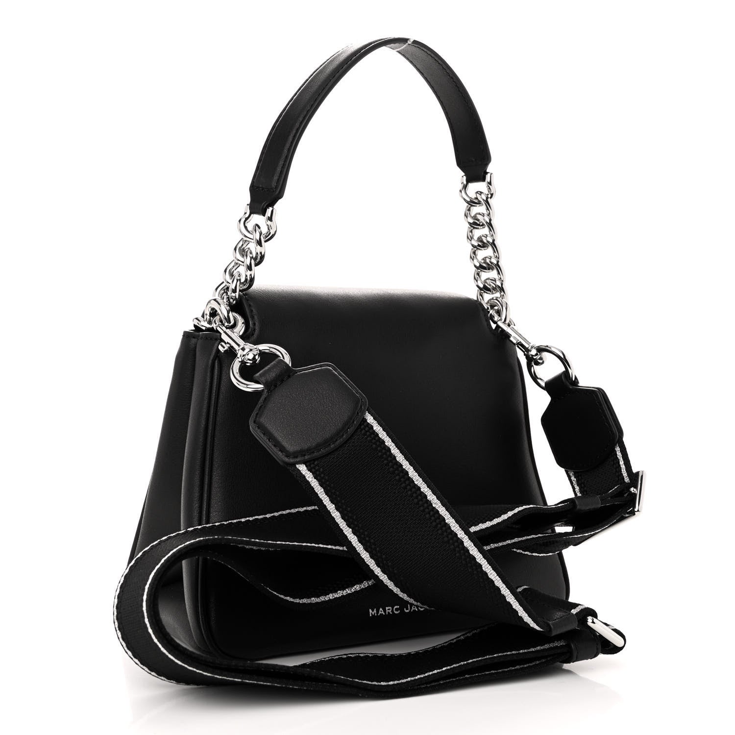 Marc Jacobs Calfskin J Marc Chain Mini Satchel Black Silver 3 of 9