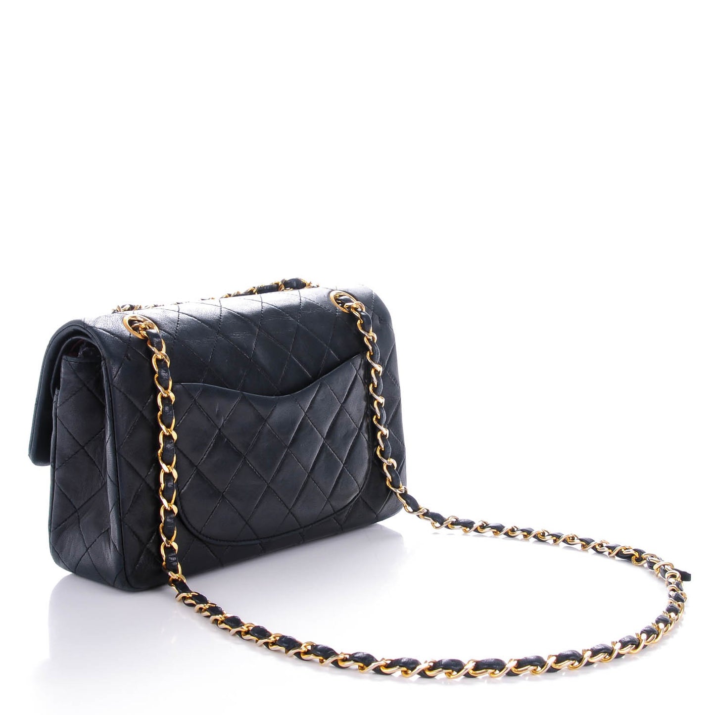 Lambskin Small Double Flap Navy