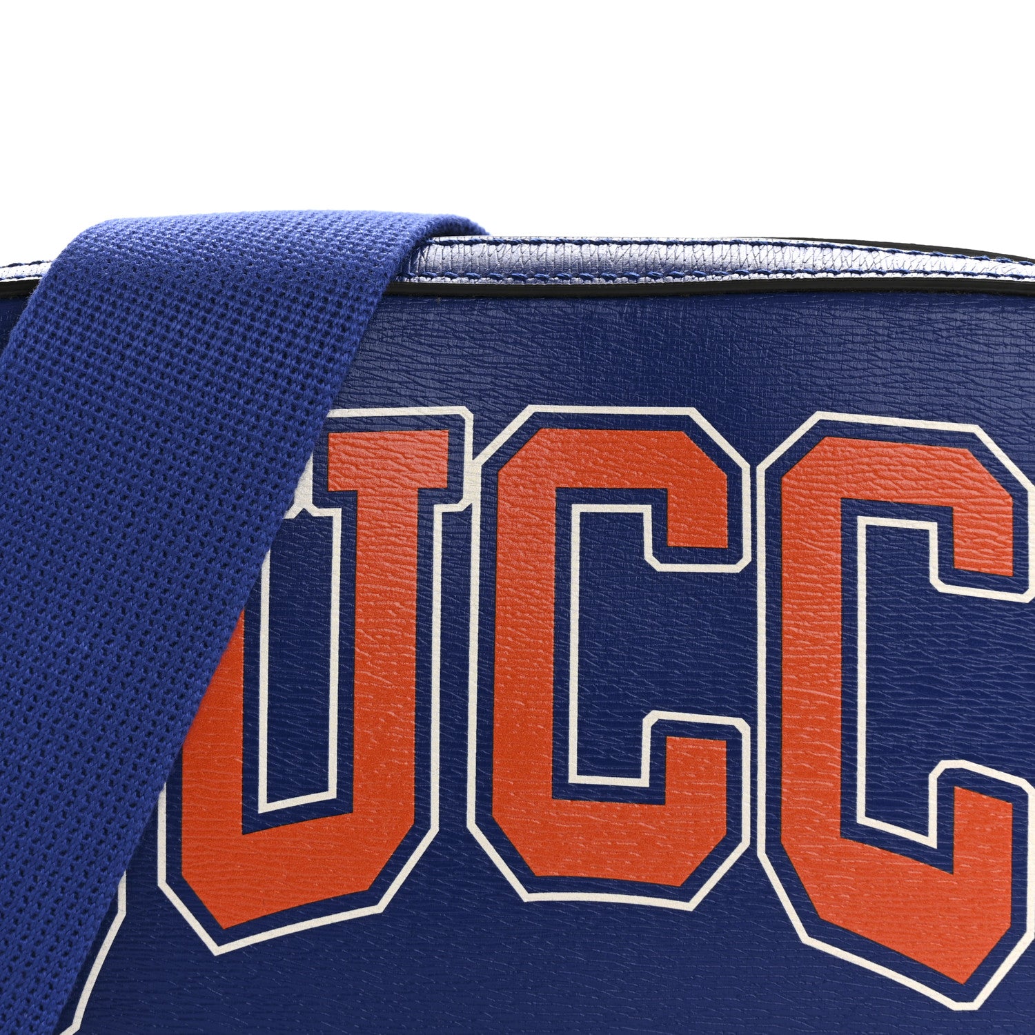 Gucci New Shanghai Calfskin Interlocking G Logo Camera Crossbody Bag Cobalt Blue Orange 8 of 10