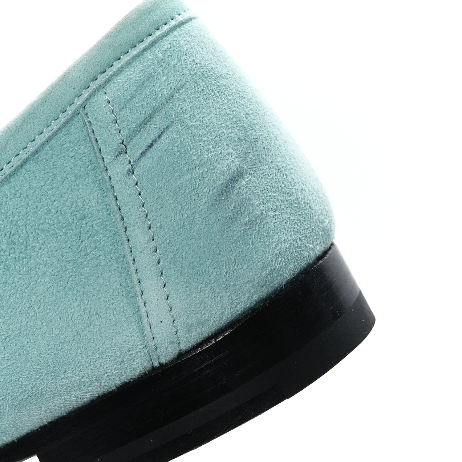 Hermes Suede Goatskin Womens Royal Loafers 39.5 Vert Ebrun 10 of 13