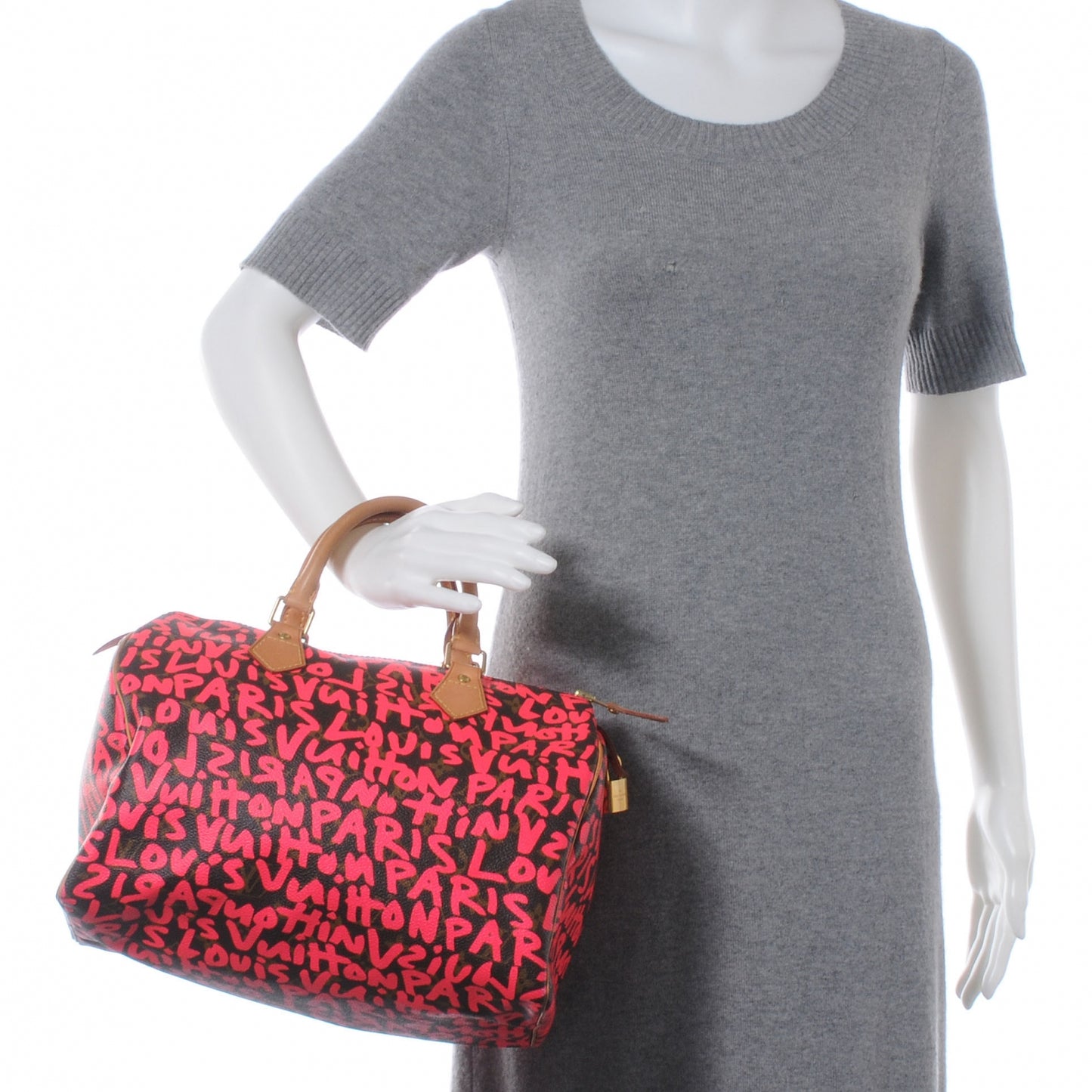 Monogram Graffiti Speedy 30 Fuchsia