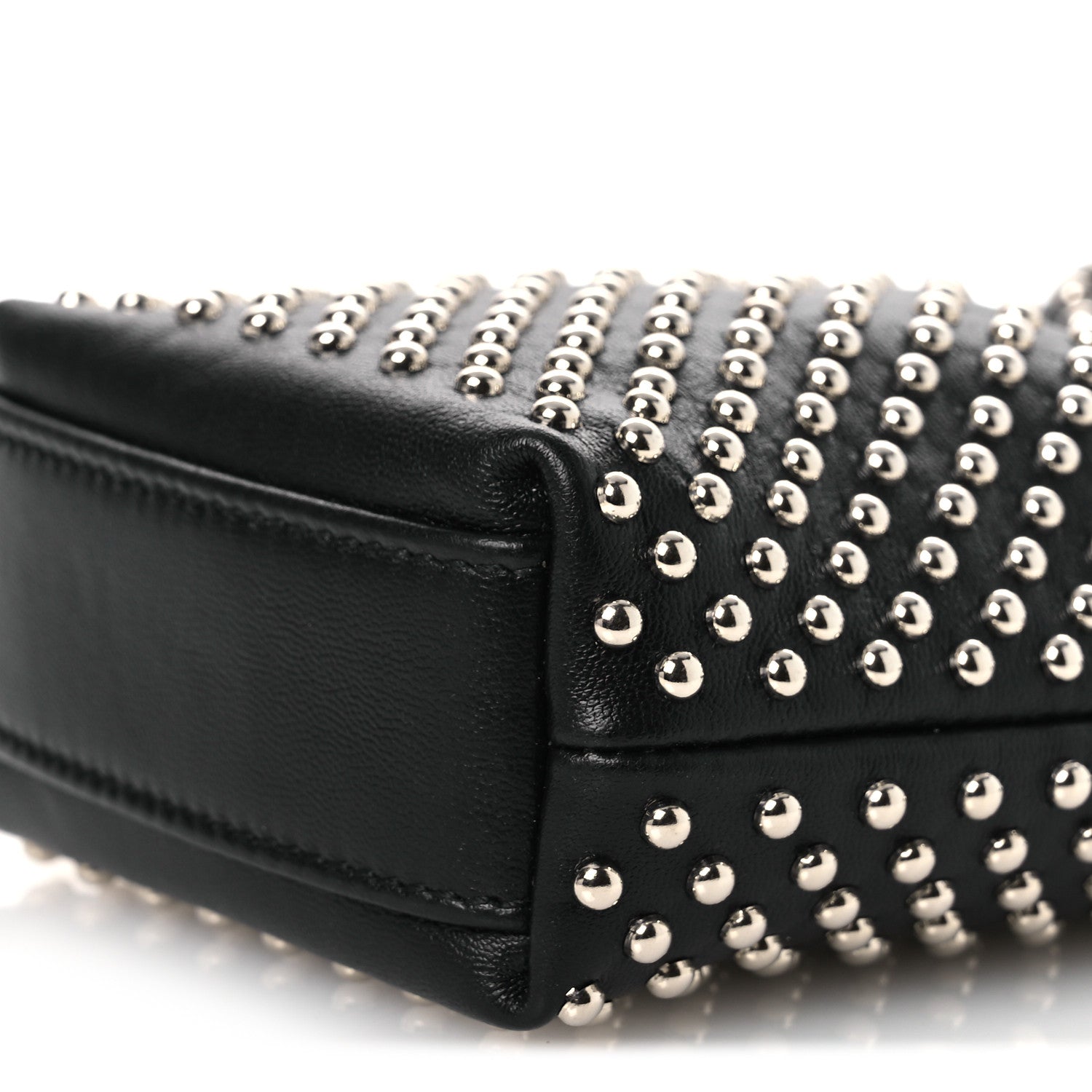 Saint Laurent Lambskin Studded Small Sac Charniere Black 10 of 11