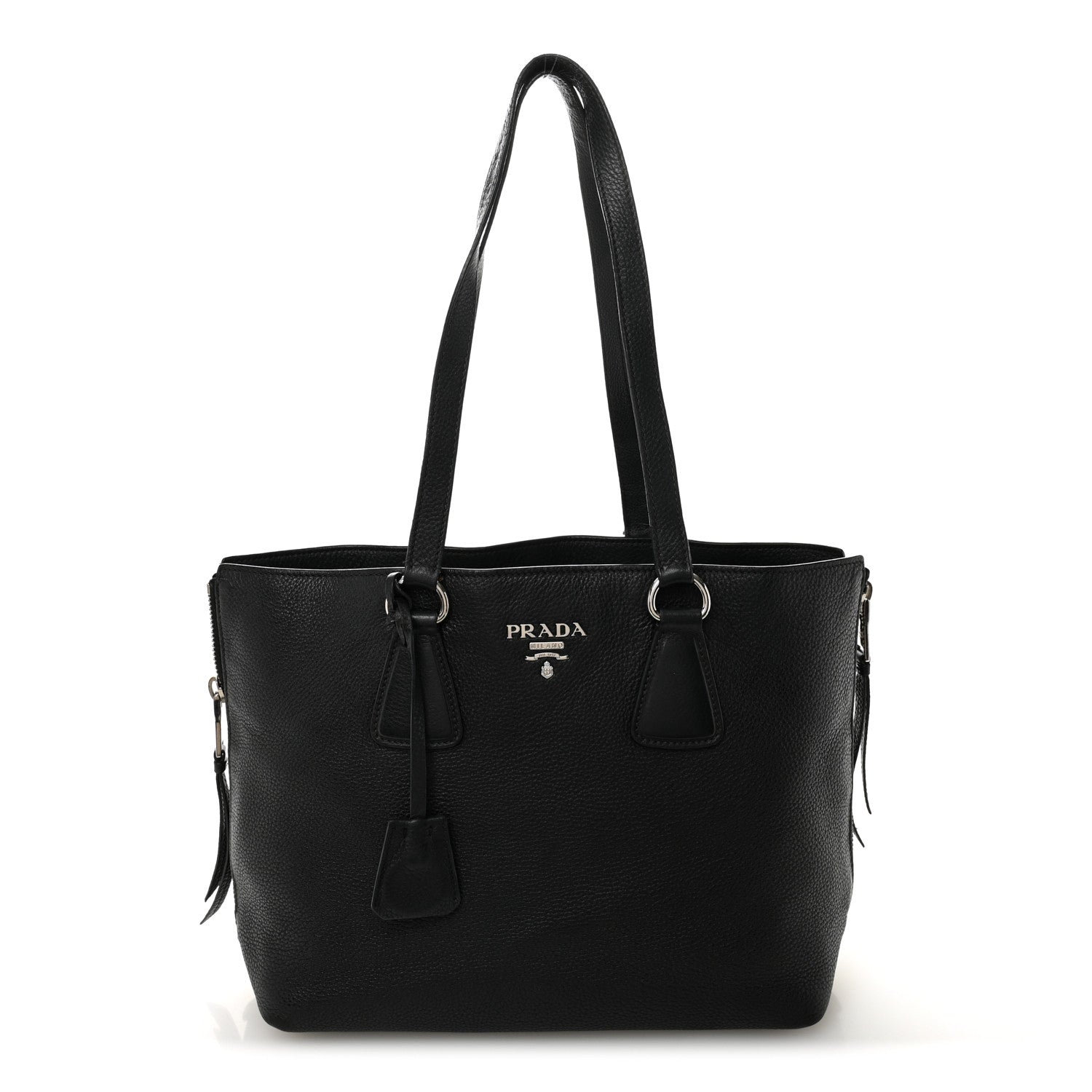 Prada Vitello Daino Tote Black 1 of 14