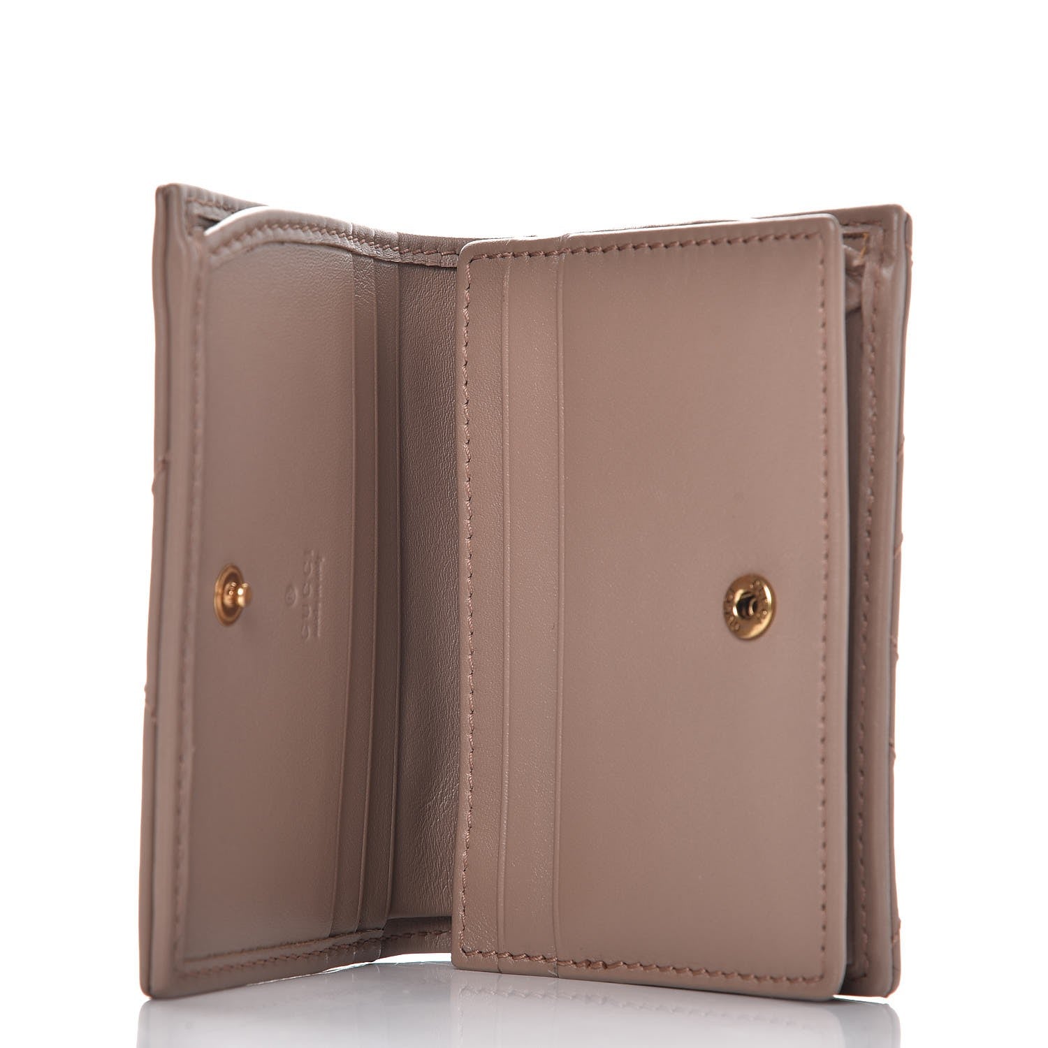 Gucci Calfskin Matelasse GG Marmont Card Case Wallet Porcelain Rose 5 of 8