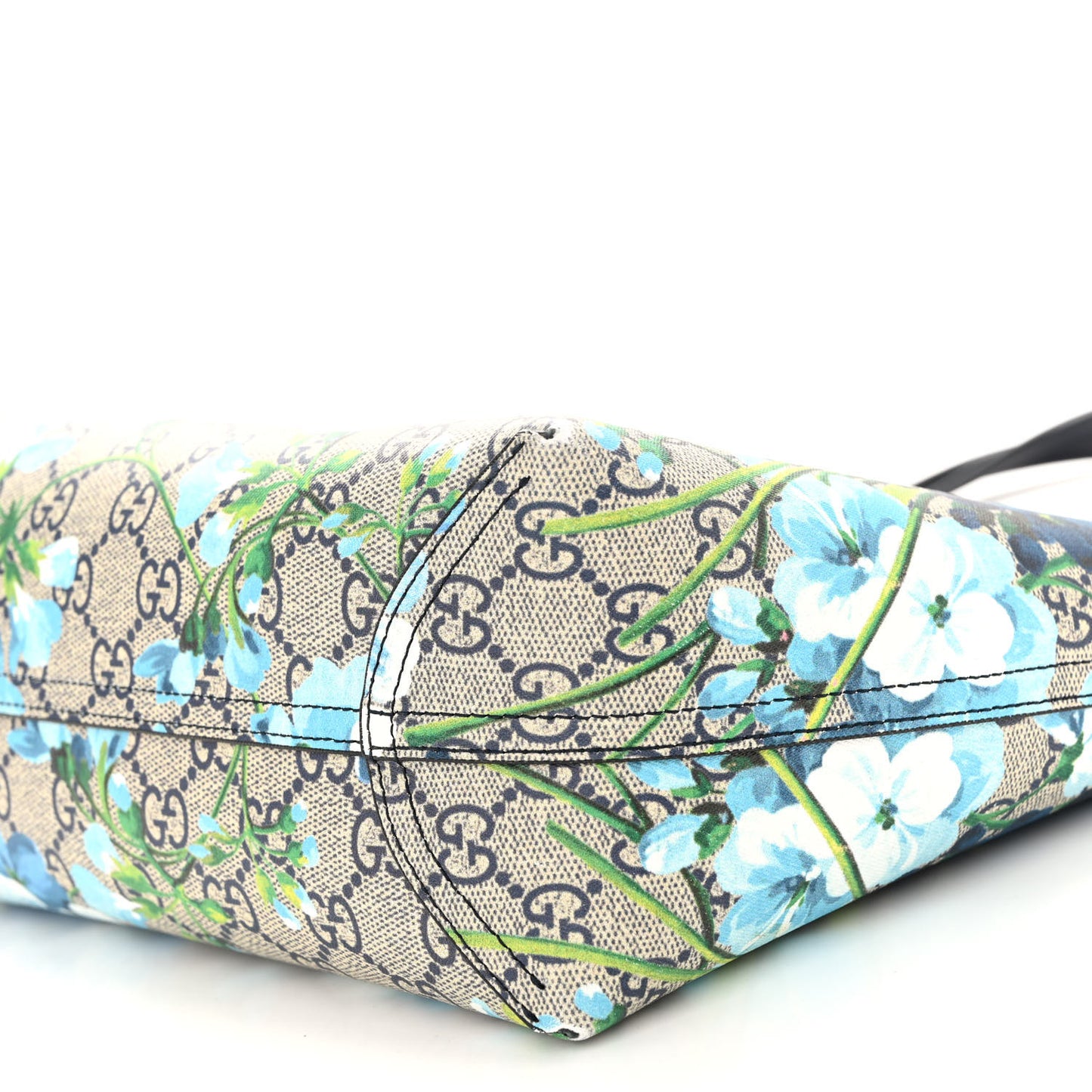 GG Supreme Monogram Blooms Small Reversible Tote Beige Blue Navy