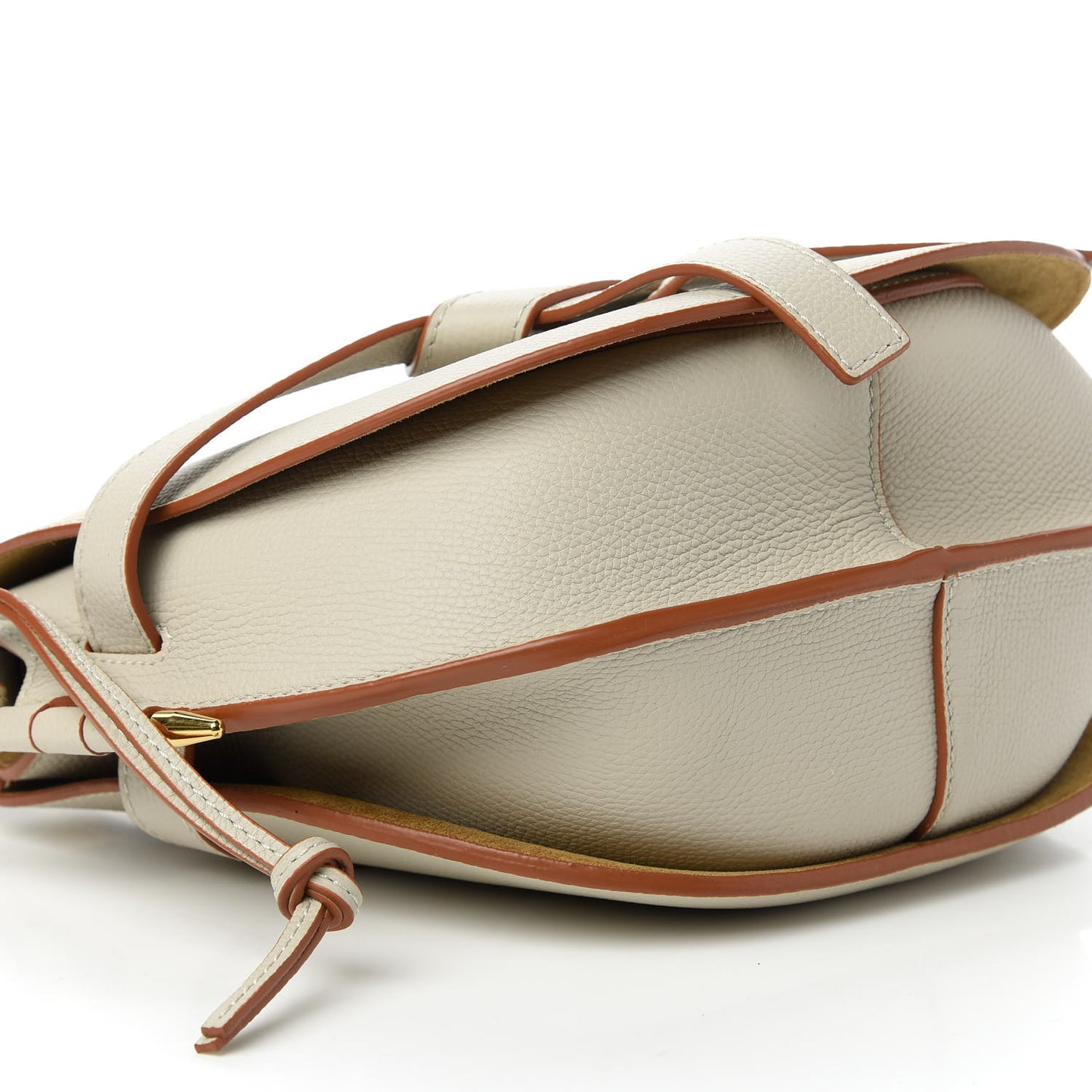 Grained Calfskin Small Gate Crossbody Bag Light Ghost