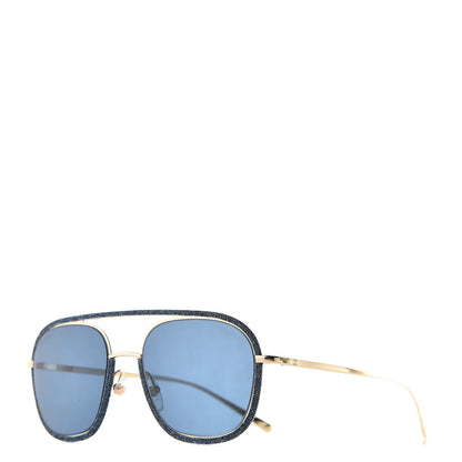 Chanel Metal Denim Pilot Sunglasses 4249-J Gold Dark Blue 1 of 7