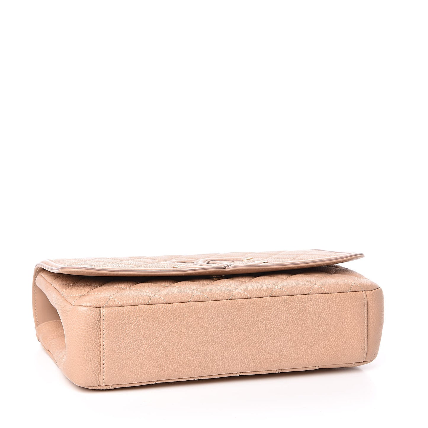 Caviar Quilted Medium CC Filigree Flap Beige